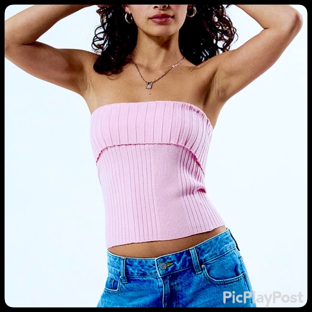 PacSun L.A. Hearts Light Pink Ribbed Tube Top (NWT)